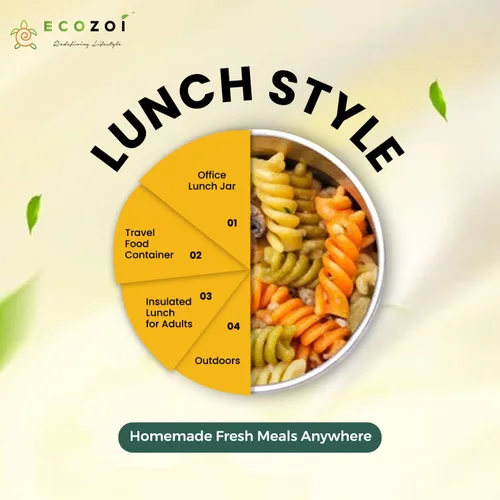 Vista 10 de ecozoi Lonchera aislada de acero inoxidable, tarro de alimentos aislado al vacío, 17 onzas + tenedor + bolsa de almuerzo