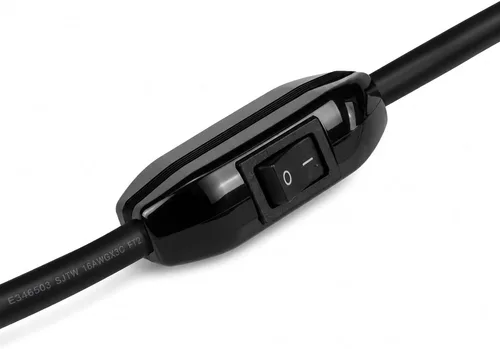 Vista 2 de Cable de alimentación NEMA 5-15P a IEC C13 de 10 pies con interruptor basculante, 16/3 SJTW, 13 amperios 125 voltios, computadora, monitor