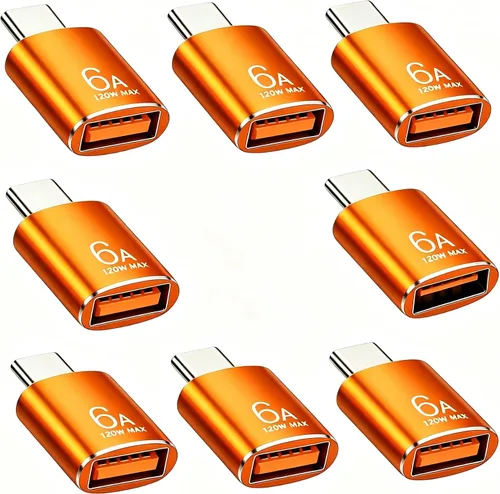 Vista 20 de BOMIE Adaptador USB C a USB, paquete de 10 unidades, 6A 120 W, carga rápida, transferencia de datos de 10 Gbps, USB C macho a USB 3.2 hembra OTG