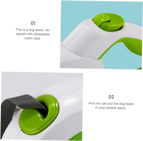 Vista 7 de Luxshiny Correa retráctil automática para perros, cuerda duradera para caminar al aire libre para perros y gatos, portátil, con una sola mano