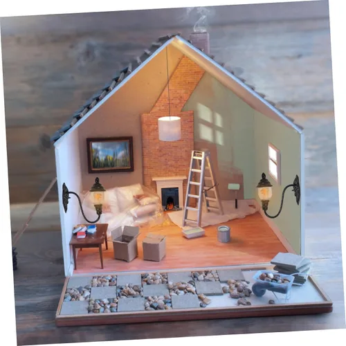 Vista 5 de DOITOOL 4 piezas de mini lámpara de pared modelos escala 1.87 accesorios de casa de muñecas lámpara de pared simulada para micro paisaje mesa