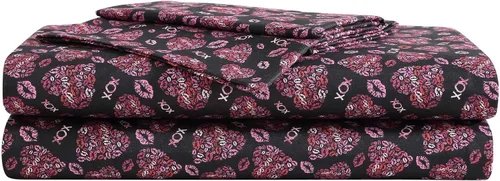 Vista 14 de Betsey Johnson - Juego de sábanas de tamaño individual, ropa de cama de microfibra con estampado Nerdy Teddies con sábana bajera de bolsillo