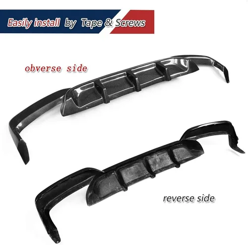 Vista 6 de Difusor trasero de fibra de carbono F06 compatible con BMW Serie 6 2013-2018 F06 F12 F13 640i 650i M Sport M6 Cubierta de parachoques trasero