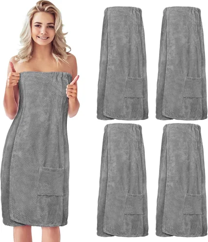 Vista 8 de Tigeen Spa Robe for Women Waffle Spa Wraps Negro