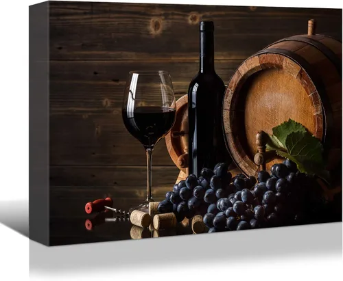 Vista 32 de Denozer - Lienzo decorativo para cocina, diseño de vino tinto (16.0 x 12.0 in)