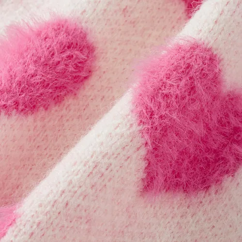 Vista 7 de BHMAWSRT Mommy and Me - Sudaderas de corazón para el día de San Valentín, suéteres de manga larga a juego para niñas, trajes de San Valentín