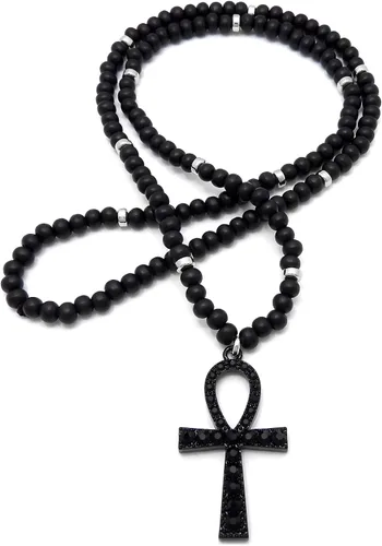 Vista 2 de Ankh - Colgante con collar de cuentas de madera de 30.0in