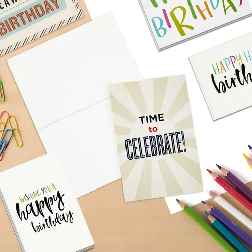 Vista 5 de BEST PAPER GREETINGS Tarjetas de cumpleaños a granel – 4 x 6 pulgadas, paquete de 120, multicolor surtido, tarjetas en blanco con sobres