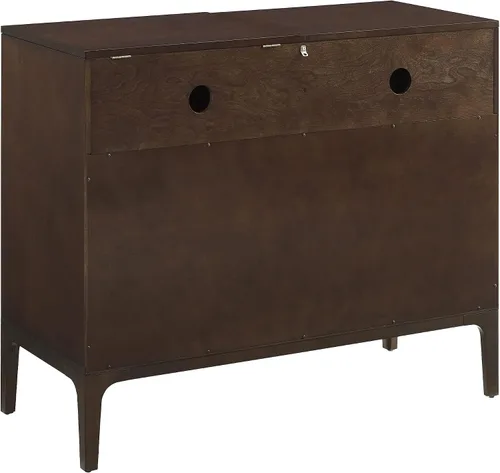Vista 10 de Crosley Furniture Asher Media Console y soporte para tocadiscos con almacenamiento para discos de vinilo, color marrón oscuro