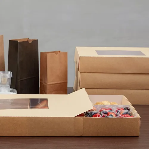 Vista 5 de Restaurantware Kraft Papel Rectángulo Pequeño Inserto, 10 Ct