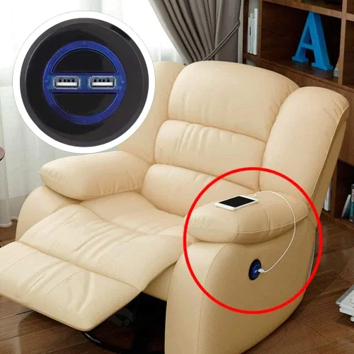 Vista 2 de AYNEFY Botón eléctrico para sofá, silla reclinable eléctrica, sofá de repuesto, botón de repuesto, auricular de control manual con interfaz de carga