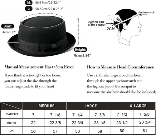 Vista 4 de Sombrero de pastel de cerdo para hombres y mujeres, sombreros de bolichero Breaking Bad Hat de lana de fieltro de cerdo sombrero unisex Fedora