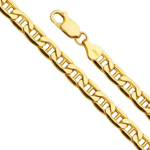 Vista 2 de Wellingsale 14K Hollow Gold Mariner Chains (Select Options)
