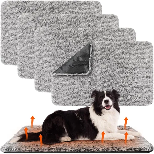 Vista 12 de Drydiet Paquete de 4 Almohadillas Autocalentadoras para Gatos Alfombrilla Térmica Lavable para Perros Sin Hogar Almohadillas Térmicas para Perreras
