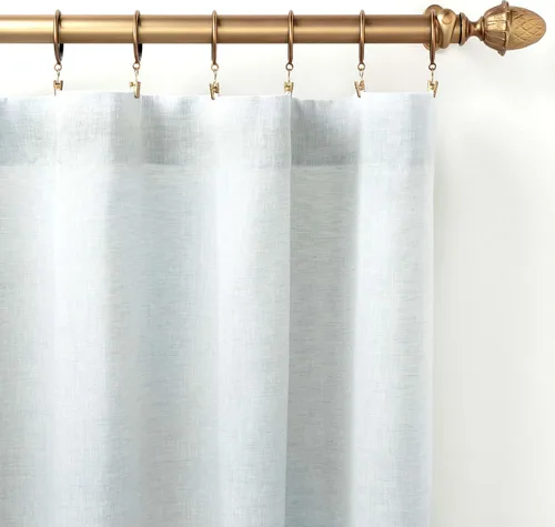 Vista 7 de Pine Cone Hill Lush Linen - Panel de cortina color marfil, 55 pulgadas de ancho x 63 pulgadas de largo, patrón sólido marfil