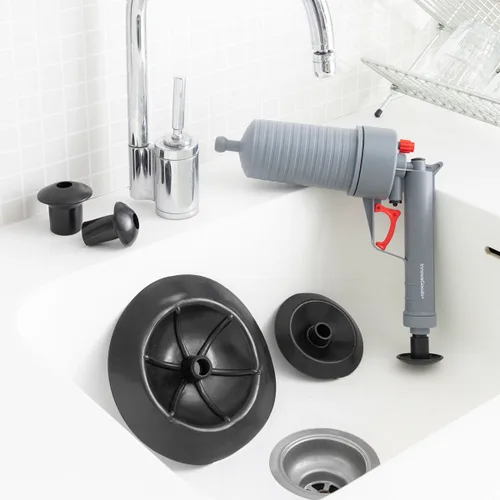 Vista 4 de Pistola Desatascadora de Aire Comprimido Universal con Adaptadores KlinGun InnovaGoods