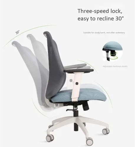 Vista 2 de Silla de computadora, silla de oficina, silla sedentaria, cómoda, ergonómica, silla de escritorio, silla giratoria (negro)