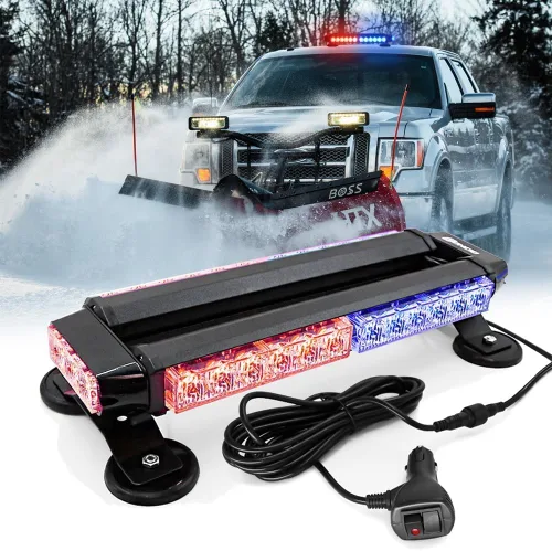 Vista 25 de Barra de luz estroboscópica de emergencia de 14.5'' con 32 LED para techo, doble lado, luz de advertencia de peligro, luz de seguridad con imán