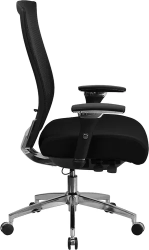 Vista 5 de Flash Furniture HERCULES Series 24/7 Uso Intensivo 300 lb. Silla de oficina ergonómica multifunción de malla negra con deslizador de asiento