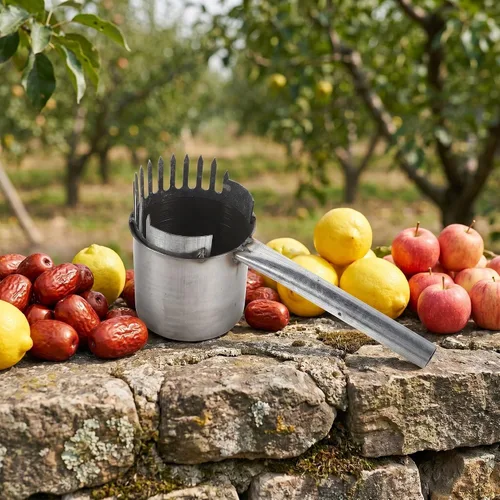 Vista 7 de Stainless Steel Fruit Picker Tool with Basket, Protective Claws