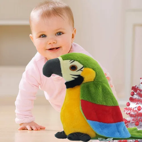 Vista 6 de Loro parlante, repite lo que dices, juguete electrónico de peluche para niños y niñas
