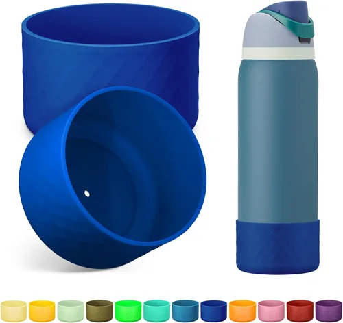 Vista 42 de 2 botas de silicona para botella de agua Owala de 24 onzas, 32 onzas, 40 onzas, funda protectora antideslizante para botellas de agua de acero