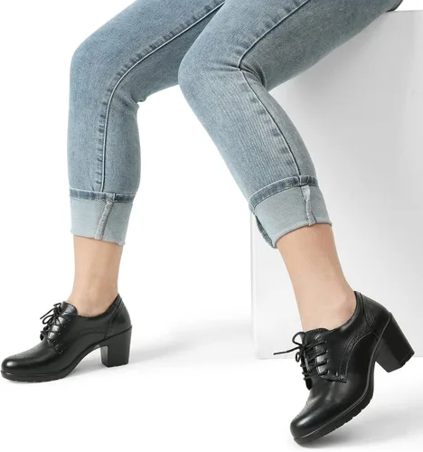 Vista 5 de DREAM PAIRS Zapatos Oxfords altos y gruesos con punta puntiaguda para mujer