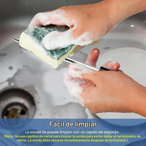 Vista 4 de Termómetro inalámbrico para carne Bluetooth con sonda de cerámica: termómetro digital impermeable para alimentos para parrilla freidora barbacoa