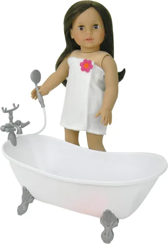 Vista 3 de Bañera blanca para muñeca de Sophia, muñeca de 18 pulgadas con bañera y ducha de mano