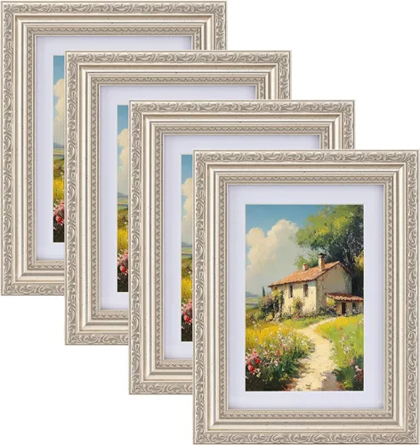 Vista 38 de eletecpro 8x10 Vintage Picture Frame, Glass Cover, Gold, 4-Pack Dorado