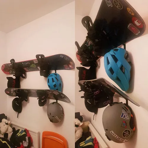Vista 3 de AUXPhome Soporte de pared multiusos para almacenamiento en el hogar, soporte de pared para snowboard, para snowboard, longboard y cascos, fácil