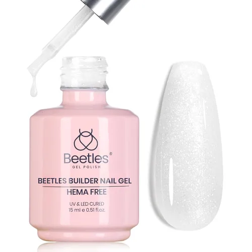 Vista 15 de Beetles - Gel constructor para uñas, 2 unidades de gel transparente 8 en 1 para ápice instantáneo, fortalecimiento y extensión, apto