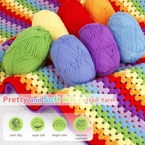 Vista 5 de Kit de manta de ganchillo Reessy para principiantes, kit de ganchillo fácil para principiantes adultos y niños con instrucciones paso a paso