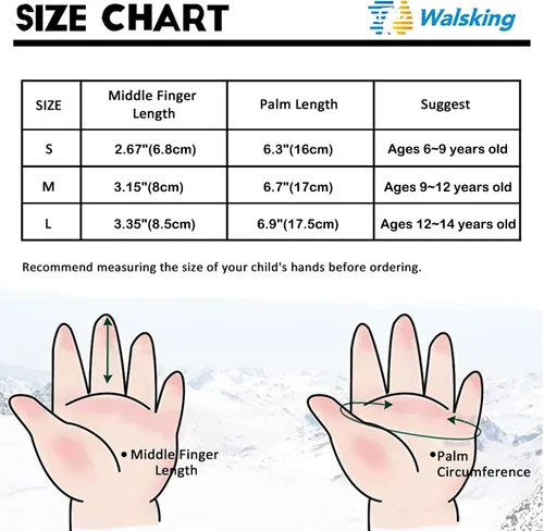 Vista 7 de Walsking Guantes de invierno para niños, resistentes al agua, para esquí, clima frío, aislados, para snowboard, para niños, niñas y jóvenes