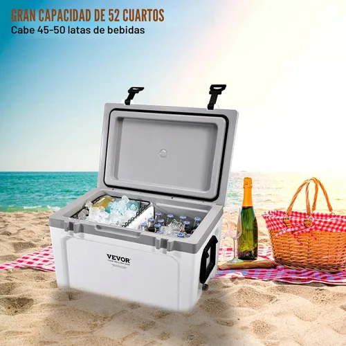 Vista 4 de VEVOR Portable Cooler,Hard Cooler with Ice Retention, Heavy-Duty Handles and Strap, Lightweight Rigid Material Insulated Portable Cooler, Suitable