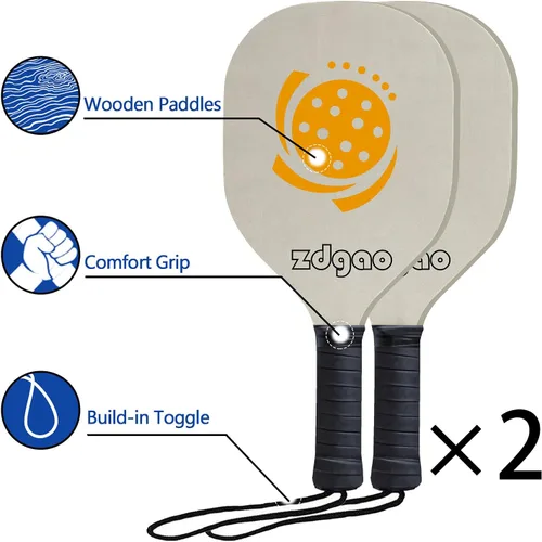 Vista 8 de Zdgao Portable Pickleball Net Set, 22FT Regularion Size Pickle Ball Net with Paddles Set, Outdoor Pickleballs and Carry Bag, Easy Setup for Indoor
