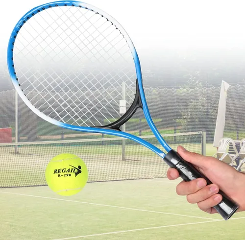Vista 5 de Raqueta de tenis para niños, raquetas de tenis recreativas para jóvenes de aleación de hierro con bolsa de transporte, apta para Jior, jóvenes