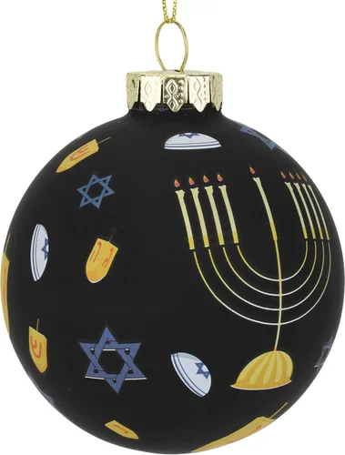 Vista 2 de Tree Buddees Adorno de cristal judío de Hanukkah