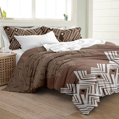 Vista 3 de Delara Juego de funda de edredón de algodón orgánico tamaño King, juego de ropa de cama de 3 piezas, funda de edredón suave tamaño King con 2