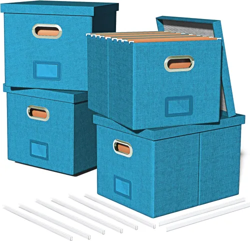 Vista 47 de Oterri Organizador de Archivos, Caja de Archivos, Gabinete de Archivos para Almacenamiento de Carpetas de Archivos Tamaño Carta, Organizador