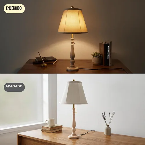 Vista 7 de LALISU Lámparas de mesa rústicas de granja para sala de estar, lámpara de noche bohemia de 24.41 pulgadas con interruptor de cadena para mesitas