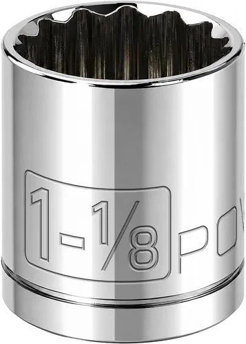 Vista 6 de Powerbuilt 642303 1/2" Dr. 12 Pt. SAE Socket estándar, 11/16