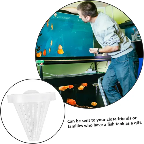 Vista 3 de POPETPOP Alimentador de peces - Alimentador de acuario Cono de gusano rojo Alimentador de Cono Alimentador de Alimentación Cono de Salmuera