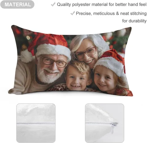 Vista 6 de Fundas de almohada personalizadas con imagen de texto fotográfico, fundas de cojín para sofá, cama, silla, almohadas decorativas de granja