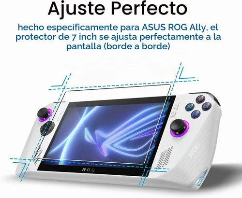 Vista 6 de amFilm Protector de pantalla OneTouch para ASUS ROG Ally X 2024 / ROG Ally 2023 7'' Instalación con alineación automática Sin burbujas Vidrio