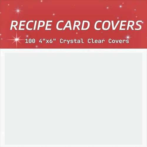 Vista 6 de Protectores de tarjetas de recetas 3x5,100 unidades,Cubiertas de tarjetas de receta,Funda de tarjeta de índice Recipe Card Protectors, Recipe Card