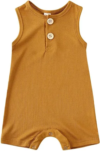 Vista 13 de Jumper de algodón y lino sin mangas con volantes para bebé. Ropa de verano.