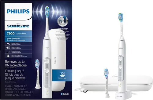 Vista 6 de Philips Sonicare HX9690 / 05 ExpertClean 7500 Bluetooth recargable recargable Cepillo de dientes eléctrico, negro