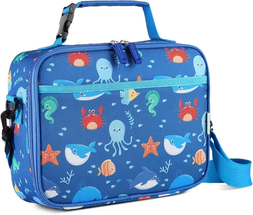 Vista 11 de VASCHY Bolsa de almuerzo para niños, reutilizable, aislada, para niños y niñas, con correa de hombro desmontable para guardería, escuela
