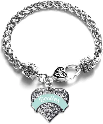 Vista 250 de Inspired Silver - Pulsera de plata con dije de corazón pavé con joyas de circonita cúbica